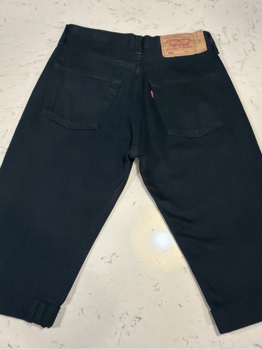 Levi's 501 1998 Black Button fly jeans w28 L32 *HEMMED TO 14” Y2K Vintage EURO